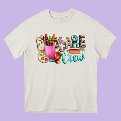 Daycare Crew Heavy Core Tee Designed By Nancycooperartshop