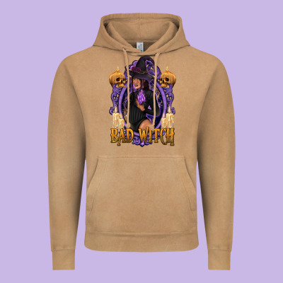 Bad Witch Black Woman Vintage Hoodie Designed By Texasbilliewilder