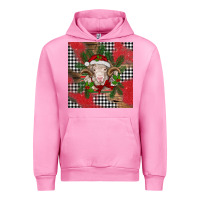 Fuchsia Pink Christmas merino Urban Hoodie - BarkalooDesign
