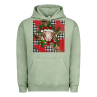 Pigment Oil Green Christmas merino Urban Hoodie - BarkalooDesign