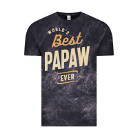 Cloud Black Mens Best Papaw Ever Funny Dad / Grandpa Vintage Tee - DesigneFamous