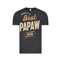 Vintage Black Mens Best Papaw Ever Funny Dad / Grandpa Vintage Tee - DesigneFamous