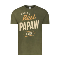 Vintage Olive Mens Best Papaw Ever Funny Dad / Grandpa Vintage Tee - DesigneFamous
