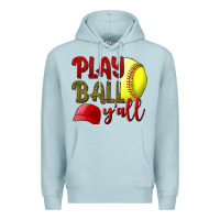 Blue Mist Play Ball Y'all Softball Premium Hoodie - BundleAndBundleShop