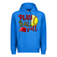 True Royal Play Ball Y'all Softball Premium Hoodie - BundleAndBundleShop