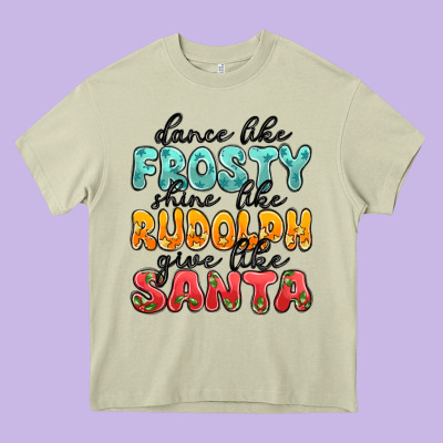 Dance Like Frosty Shine Like Rudolph Give Like San Heavy Core Tee Designed By Maliassmallbusiness