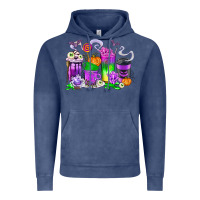 Vintage Denim Halloween Coffee Cups Vintage Hoodie - texasbilliewilder