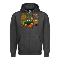Charcoal Heather Happy Fall Y'all Zipper Hoodie - BundleAndBundleShop