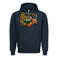Navy Happy Fall Y'all Zipper Hoodie - BundleAndBundleShop