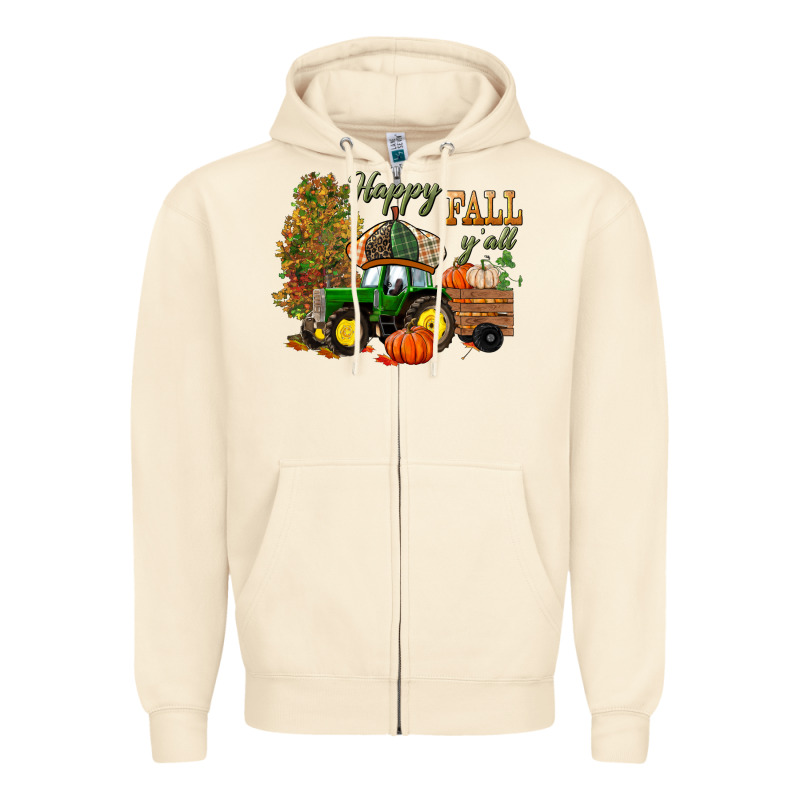 Happy Fall Y'all Zipper Hoodie by BundleAndBundleShop | Teevron