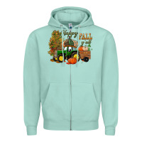 Seafoam Happy Fall Y'all Zipper Hoodie - BundleAndBundleShop
