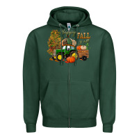 Sports Green Happy Fall Y'all Zipper Hoodie - BundleAndBundleShop