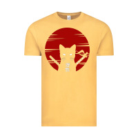 Vintage Mustard ninja cat japanese Vintage Tee - DesigneFamous