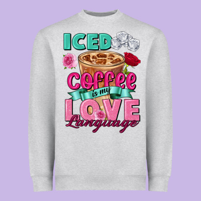 Iced Coffee Is My Love Language Valentine's Day Heavyweight Sweatshirt Designed By Fadigitalartstudio