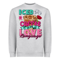 Heather Grey Iced Coffee is my love language Valentine's Day Heavyweight Sweatshirt - FaDigitalArtStudio