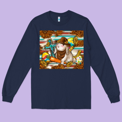 Western Bunny Long Sleeve Tee Designed By Tumblerdesignbyshophia