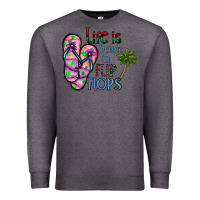 Charcoal Heather life is better İn flip flops Premium Sweatshirt - CowhideDigitalArt