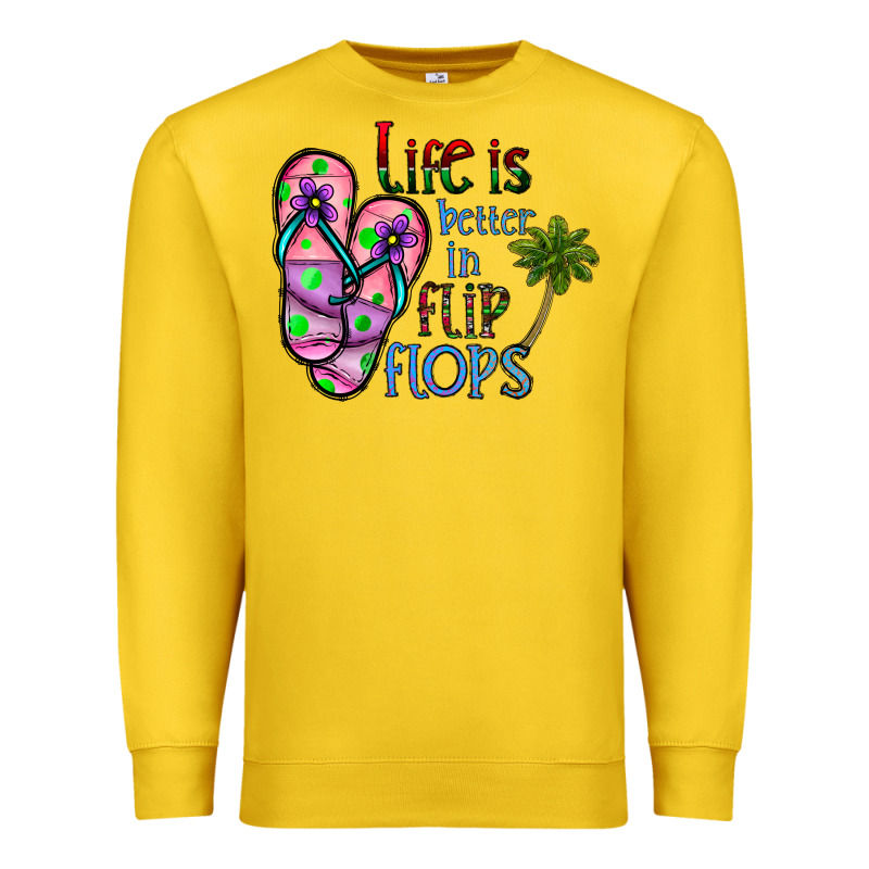Life Is Better İn Flip Flops Premium Sweatshirt by CowhideDigitalArt | Teevron
