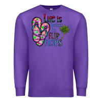 Purple life is better İn flip flops Premium Sweatshirt - CowhideDigitalArt