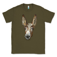 Army Green american mammoth jackstock donkey  face Classic Tee - LillyAllenDesigns