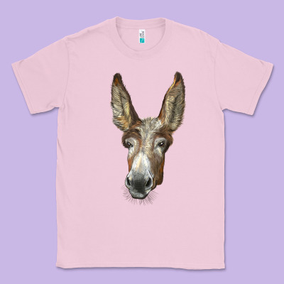 American Mammoth Jackstock Donkey  Face Classic Tee Designed By Lillyallendesigns