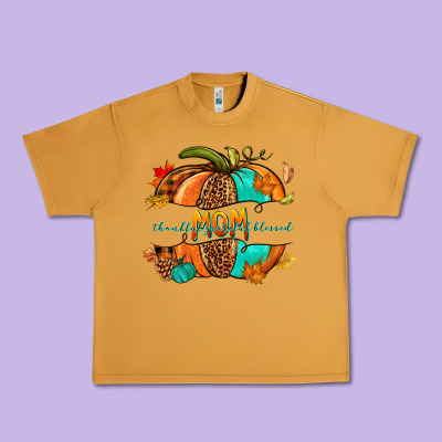Thankful Grateful Blessed Mom Pumpkin Urban Heavy Tee Designed By Nancycooperartshop