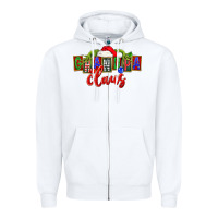 White Christmas Grandpa Claus Zipper Hoodie - FaDigitalArtStudio