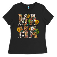 Black Western Mama With Sunflowers Ladies Tee - BundleAndBundleShop
