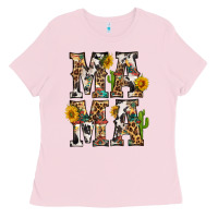 Bubblegum Pink Western Mama With Sunflowers Ladies Tee - BundleAndBundleShop