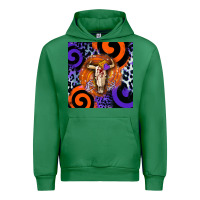 Emerald halloween bull skull Urban Hoodie - BarkalooDesign