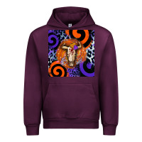 Mauve Wine halloween bull skull Urban Hoodie - BarkalooDesign