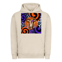Pigment French Oak halloween bull skull Urban Hoodie - BarkalooDesign