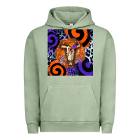 Pigment Oil Green halloween bull skull Urban Hoodie - BarkalooDesign