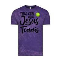 Cloud Purple this girl runs on jesus and tennis Vintage Tee - DesigneFamous