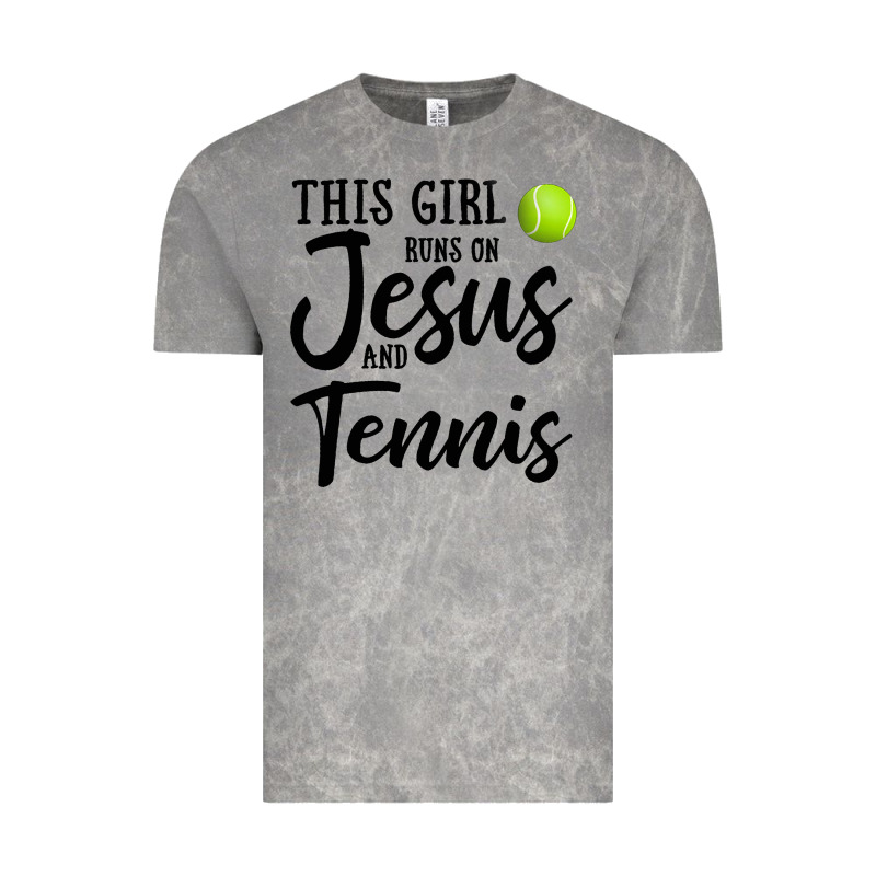 This Girl Runs On Jesus And Tennis Vintage Tee by DesigneFamous | Teevron