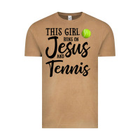 Vintage Camel this girl runs on jesus and tennis Vintage Tee - DesigneFamous