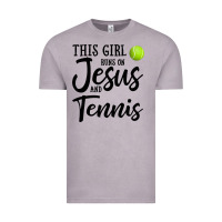 Vintage Zinc this girl runs on jesus and tennis Vintage Tee - DesigneFamous