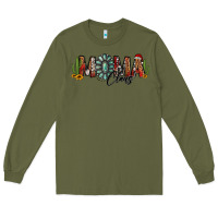 Army Green western christmas mama claus sunflowers and cactus Long Sleeve Tee - Jasminsmagicworld