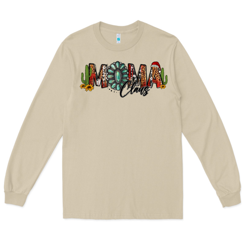 Western Christmas Mama Claus Sunflowers And Cactus Long Sleeve Tee by Jasminsmagicworld | Teevron