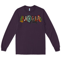 Plum western christmas mama claus sunflowers and cactus Long Sleeve Tee - Jasminsmagicworld