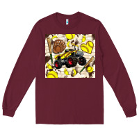 Burgundy softball crusher Long Sleeve Tee - TumblerDesignByShophia