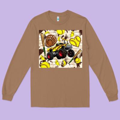 Softball Crusher Long Sleeve Tee Designed By Tumblerdesignbyshophia
