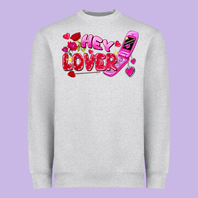 Hey Lover Flip Phone Valentine's Day Heavyweight Sweatshirt Designed By Fadigitalartstudio