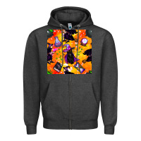 Charcoal Heather halloween cat and witch seamless pattern Zipper Hoodie - BundleAndBundleShop