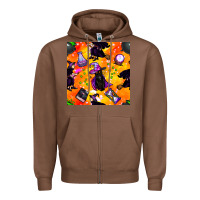 Chestnut halloween cat and witch seamless pattern Zipper Hoodie - BundleAndBundleShop
