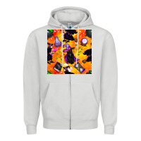 Halloween Cat And Witch Seamless Pattern Zipper Hoodie | Teevron