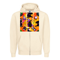 Sandshell halloween cat and witch seamless pattern Zipper Hoodie - BundleAndBundleShop