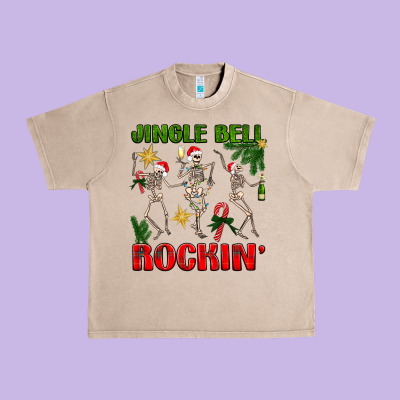 Jingle Bell Rockin' Urban Heavy Tee Designed By Nancycooperartshop