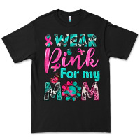 Black I Wear Pink For My Mom Premium Tee - BundleAndBundleShop