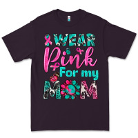 Plum I Wear Pink For My Mom Premium Tee - BundleAndBundleShop